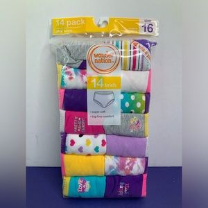 Girls Wonder Nation 14 Pack Tag Free Briefs Value Pack Multicolor Size 16 NEW